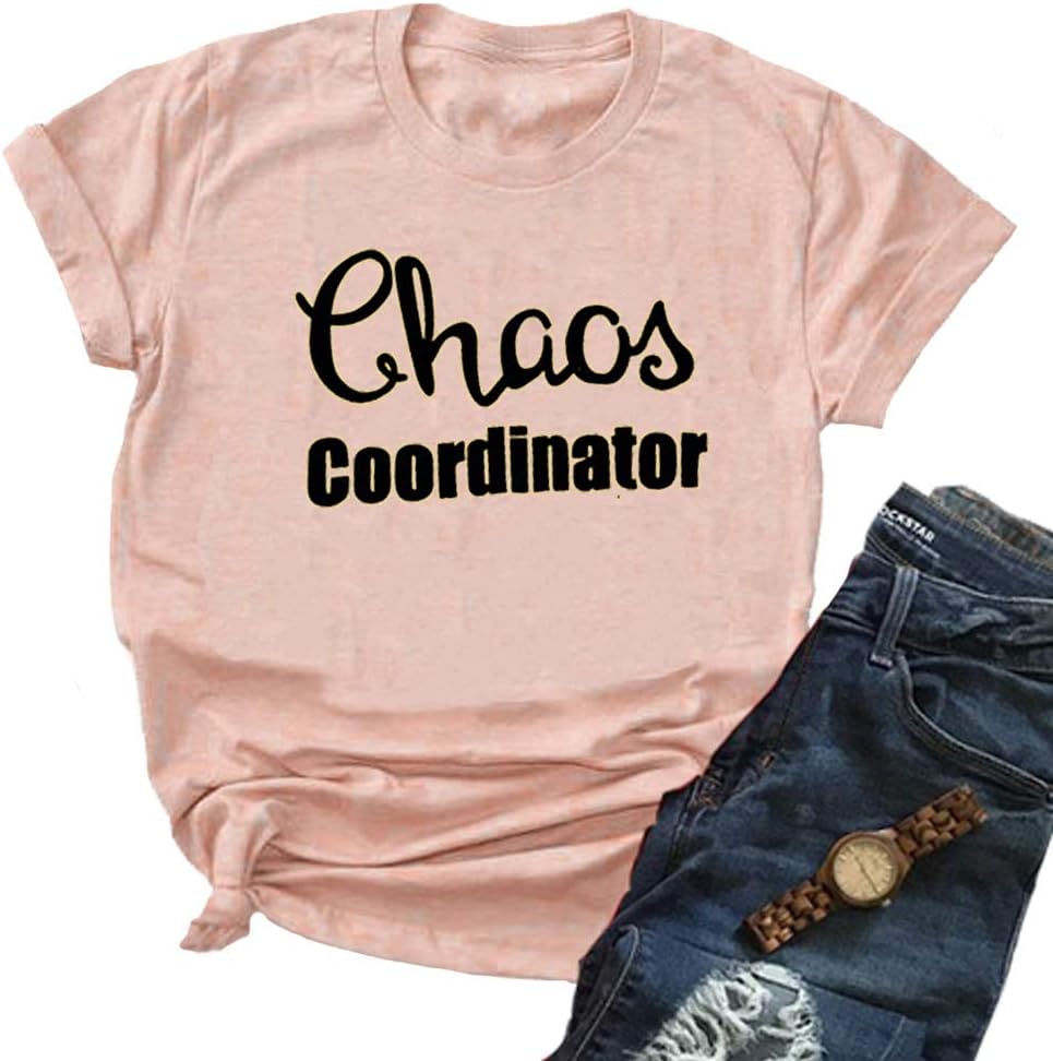 YourTops Women Chaos Coordinator T-Shirt - 3-peachy