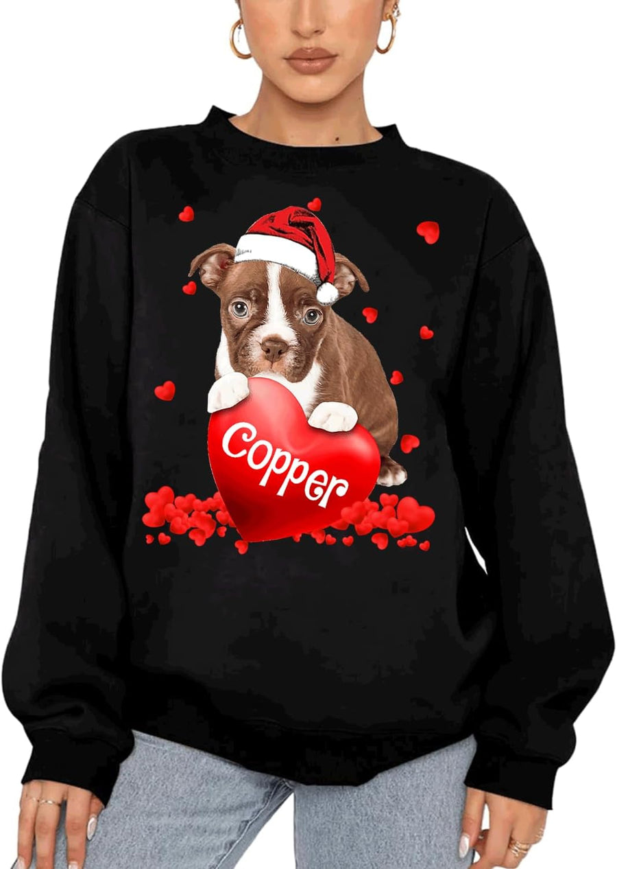 Personalized Vizsla Dog Hold Red Heart Shirt - Dog Sweatshirt for Women, Valentine's Day Gifts for Dog Mom, Dog Lover Shirt