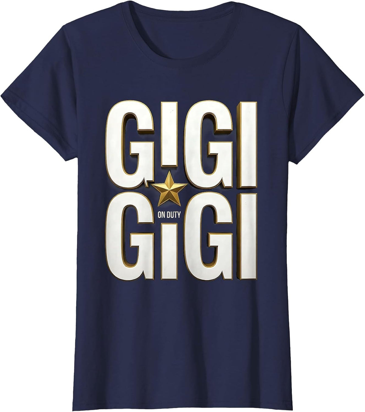 Women's Gigi On Duty Grandma Pride Design T-Shirt - Navy Blue