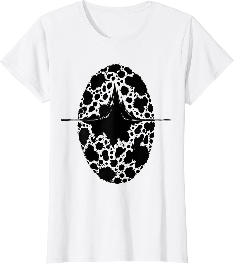 Women's Cow Hide Blotch Heart Pattern Funny Cow Lover T-Shirt - White