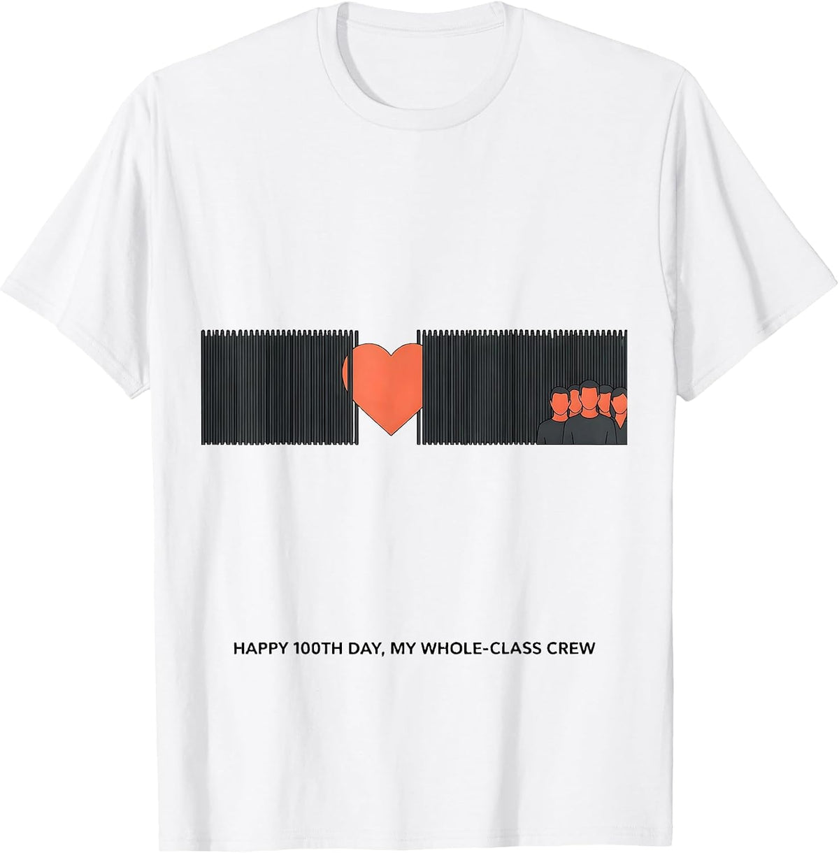 Men's Happy 100th Day My Whole-Class Crew Teacher Valentine T-Shirt - White