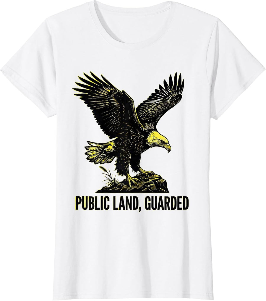 Women's Public Land Guarded Vintage Outdoor National Parks Hiking T-Shirt - White
