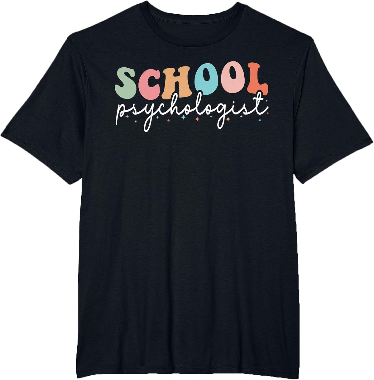 School Psych Teacher Retro Groovy School Psychologist T-Shirt - Black