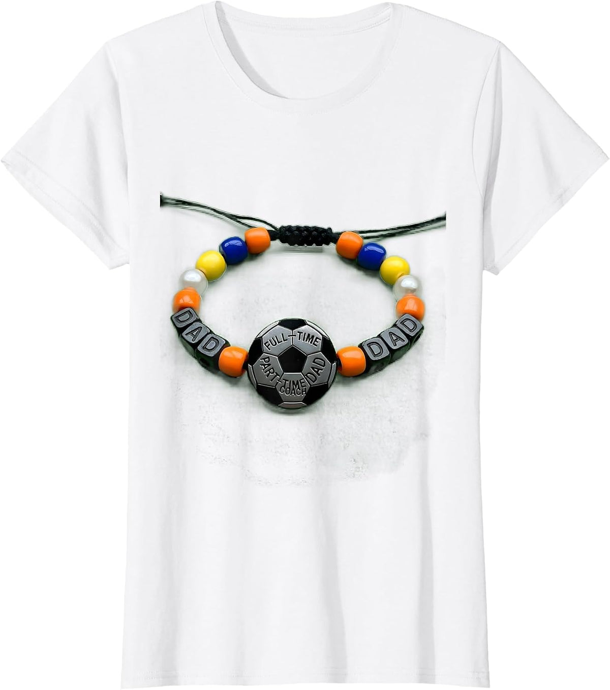 Full-Time Dad Part-Time Coach Soccer Dad Design T-Shirt - White
