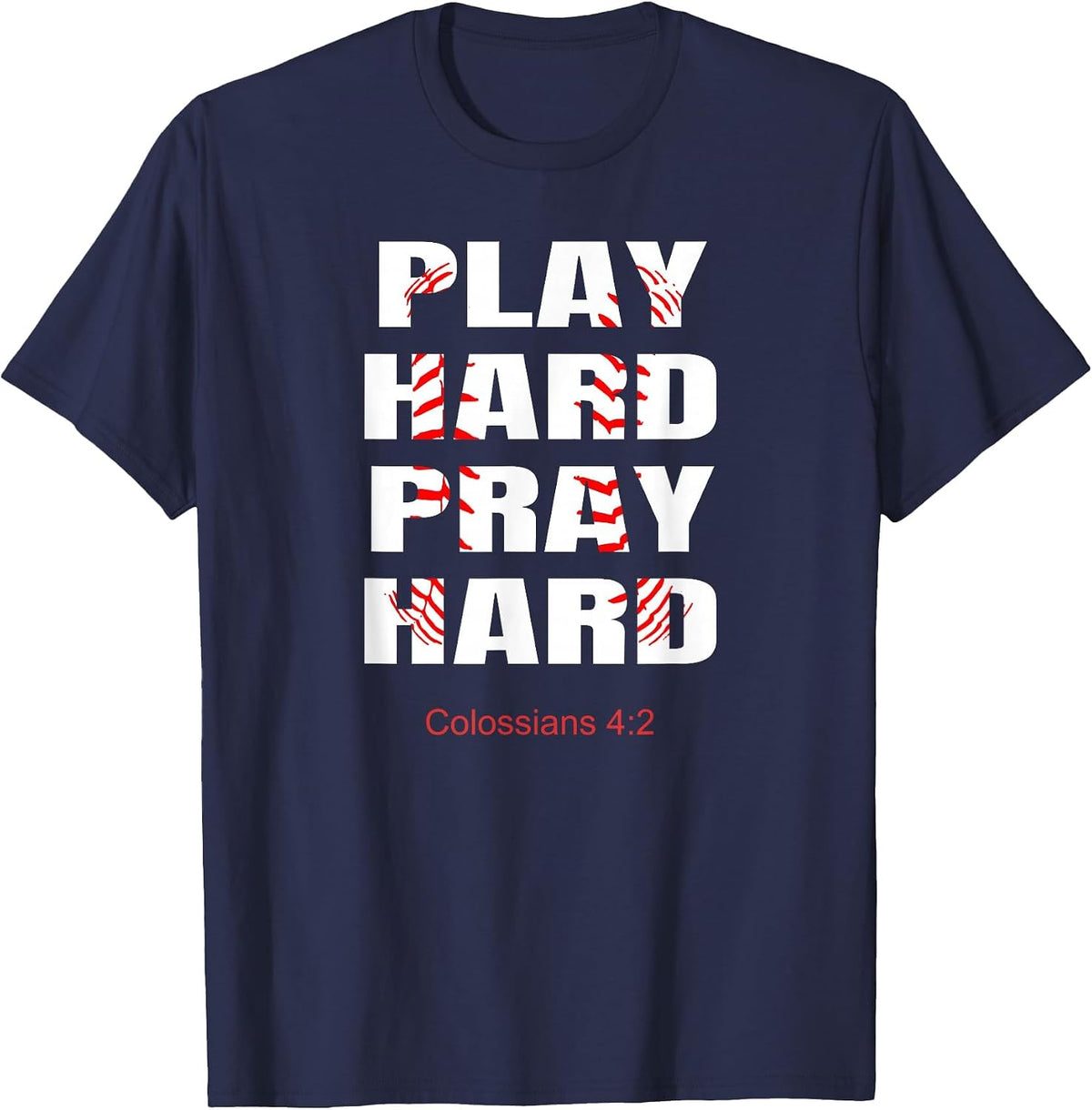 Baseball Player Christian Athletic Wear Bible Verses Athlete T-Shirt - Navy Blue