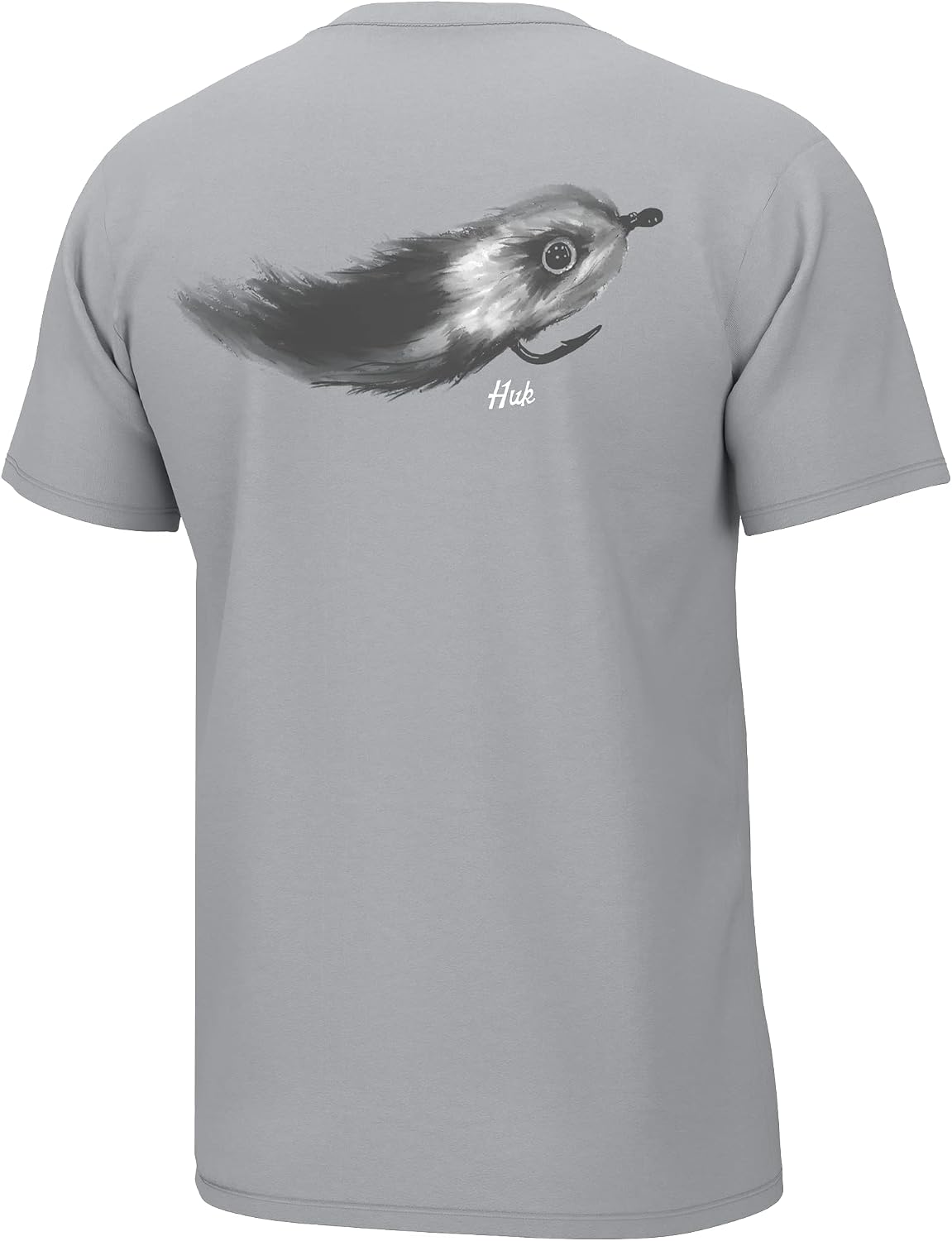 HUK Mens Performance Fishing Logo Tee, Short Sleeve T-Shirt for Men - Steamer Fly - Harbor Mist 3X-Large