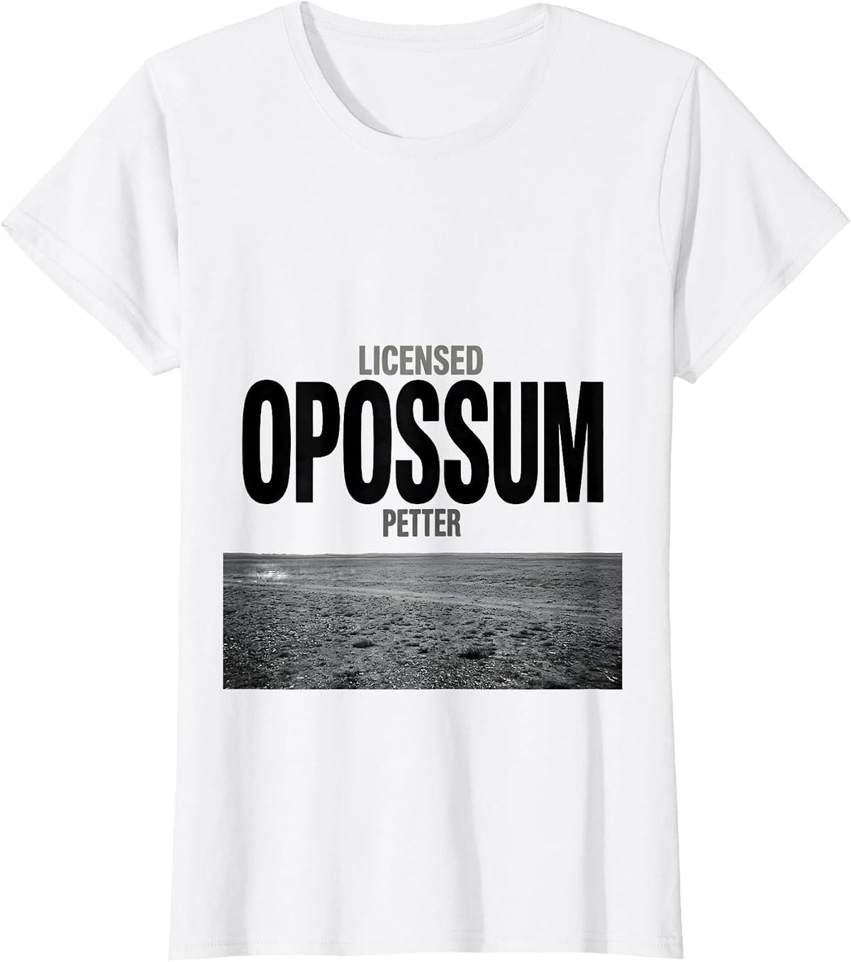 Women's Licensed Opossum Petter Funny Animal Lover Meme Humor T-Shirt - White