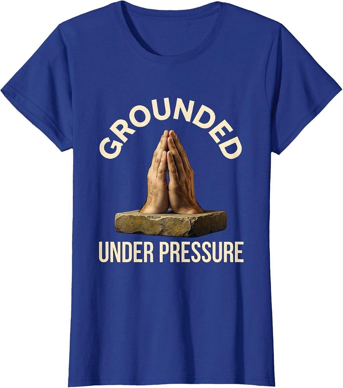 Women's Grounded Under Pressure Anxiety Awareness Design T-Shirt - Royal Blue