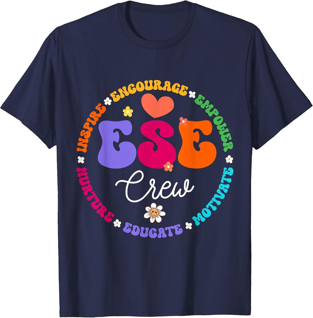 Matching First Last Day Team ESE Crew Teacher Student Tribe T-Shirt - Navy Blue
