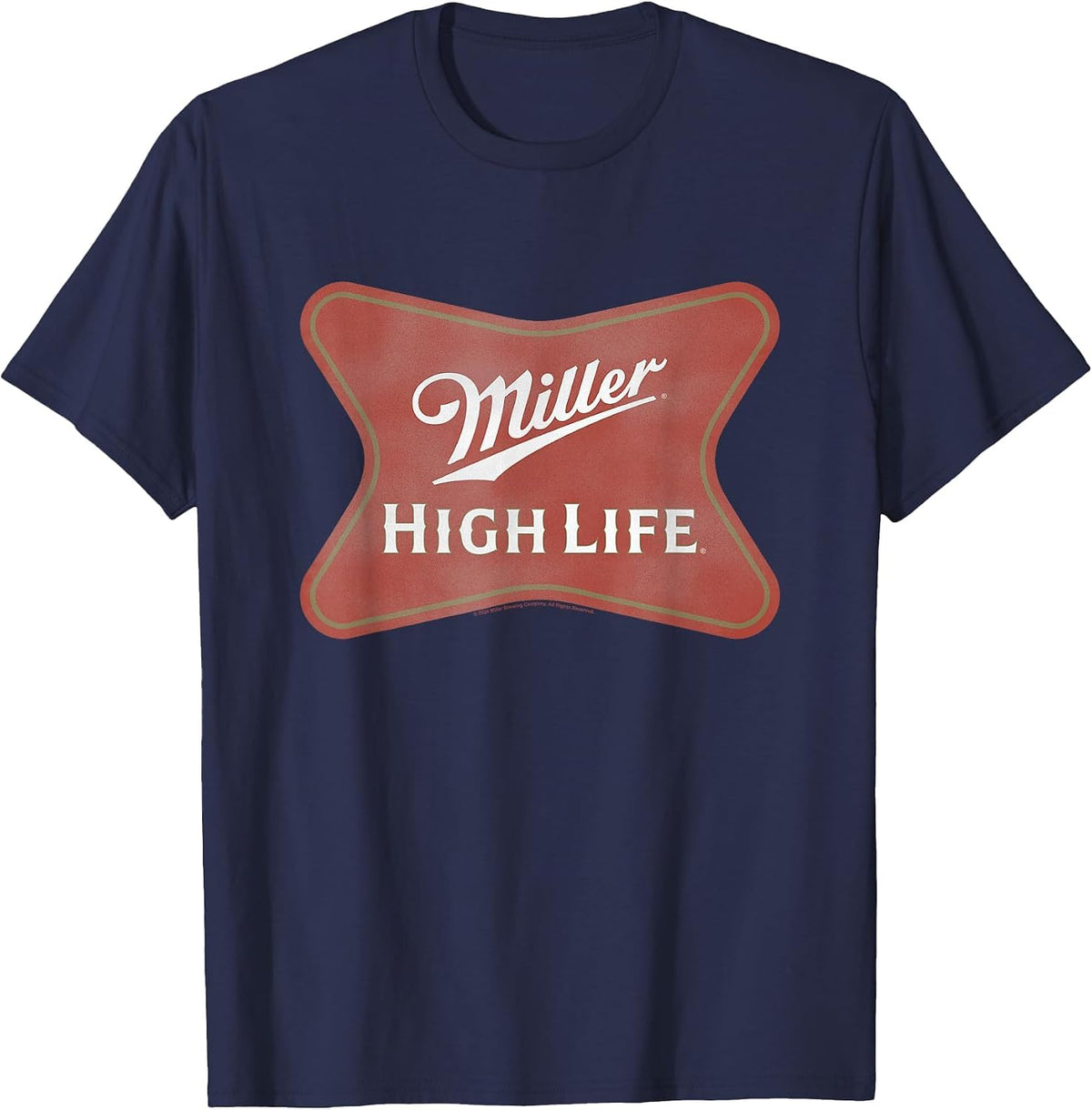Miller High Life Faded Vintage Classic Logo T-Shirt - Navy Blue