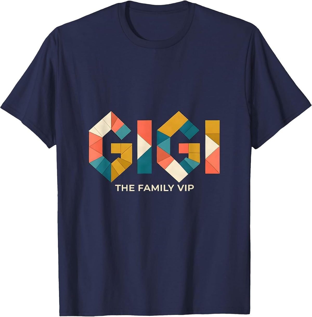 Men's I'm Gigi The Family VIP Quilt Block Patchwork Grandma Humor T-Shirt - Navy Blue