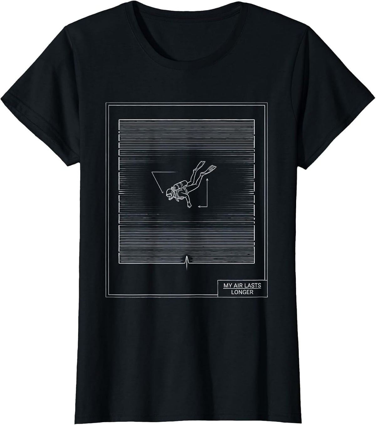 My Air Lasts Longer Funny Scuba Diver Gift Humor T-Shirt - Black