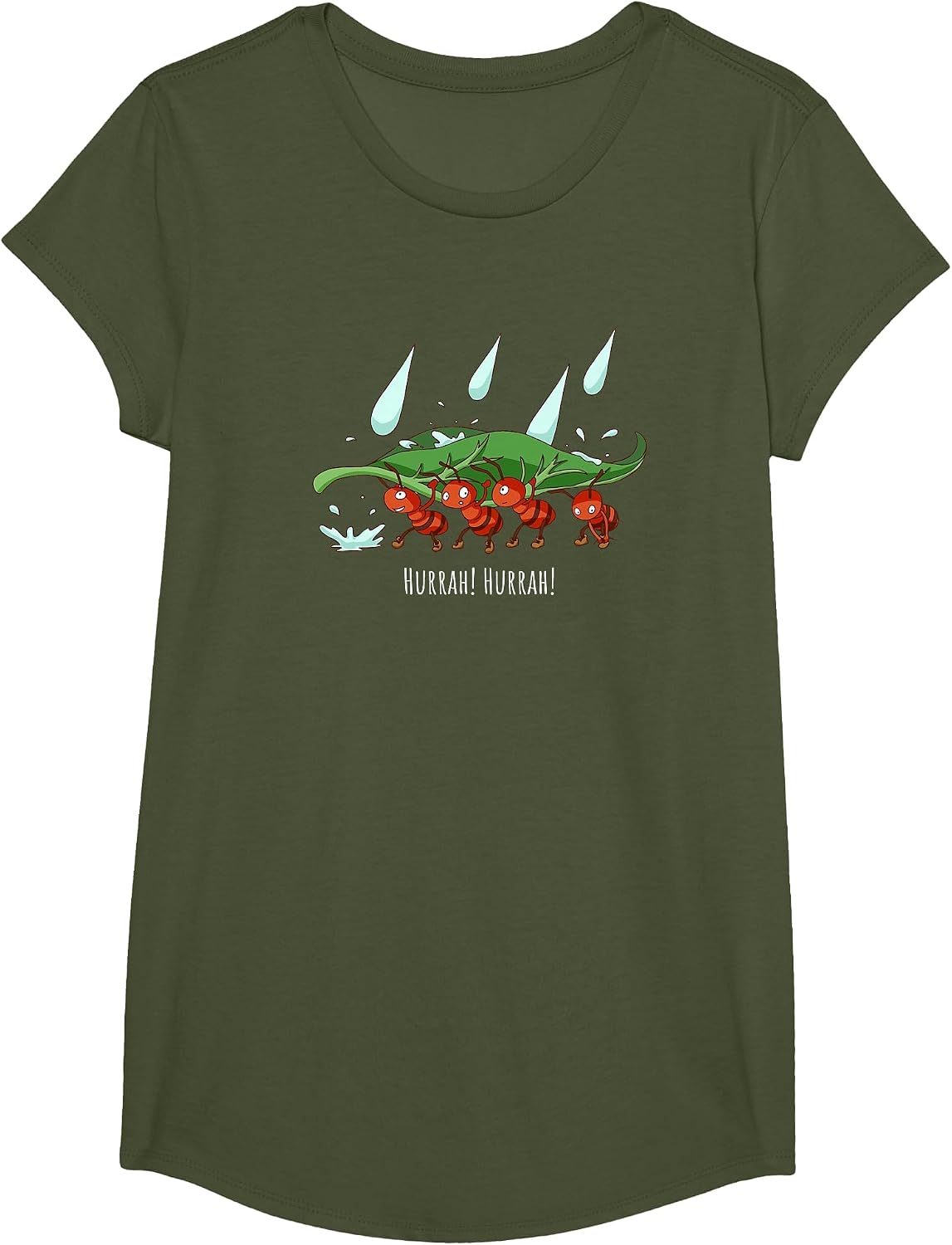 Marching Ants Preschool Teacher The Ants Go March T-Shirt - Girls Olive Green
