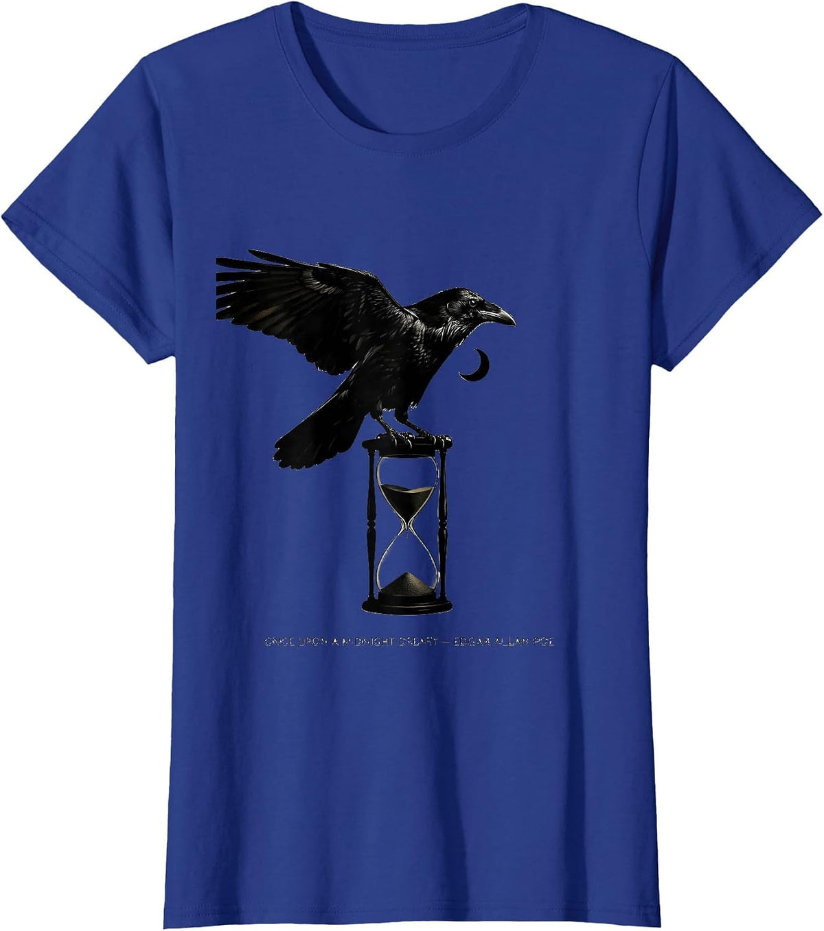 Women's Once Upon A Midnight Dreary — Edgar Allan Poe Gothic T-Shirt - Royal Blue