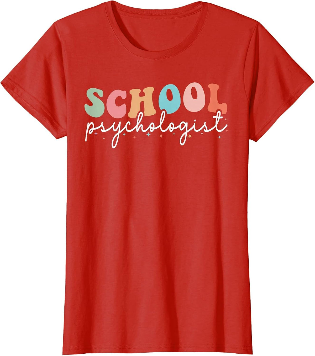 School Psych Teacher Retro Groovy School Psychologist T-Shirt - Red