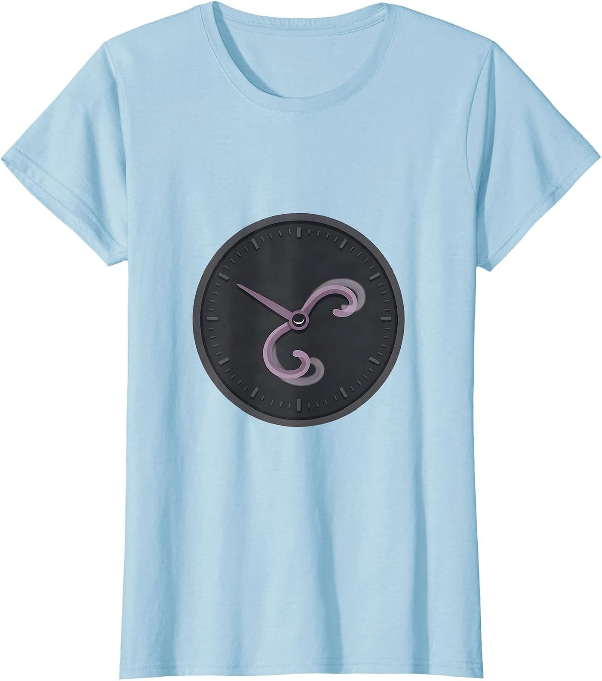 Cat Tail Clock Whimsical Literary Wonderland Fan T-Shirt - Baby Blue