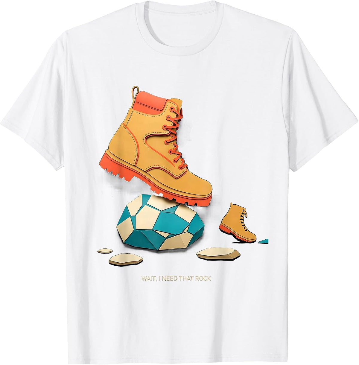 Men's Wait I Need That Rock Funny Rock Collector Geology T-Shirt - White