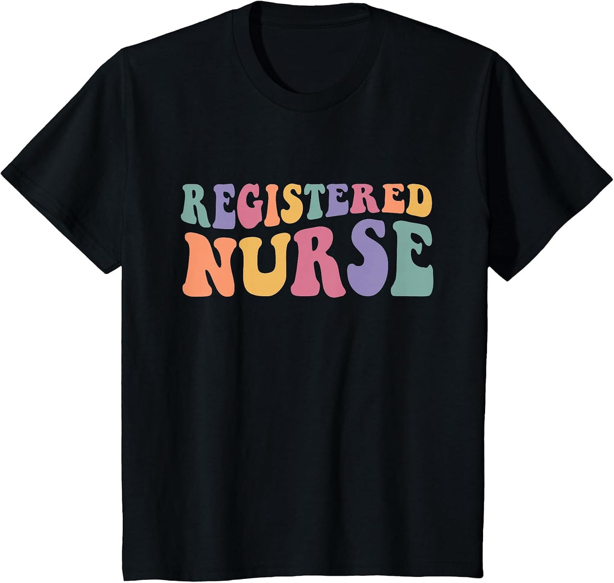 RN Nurse Groovy Registered Nurse Nursing School Women T-Shirt - Black