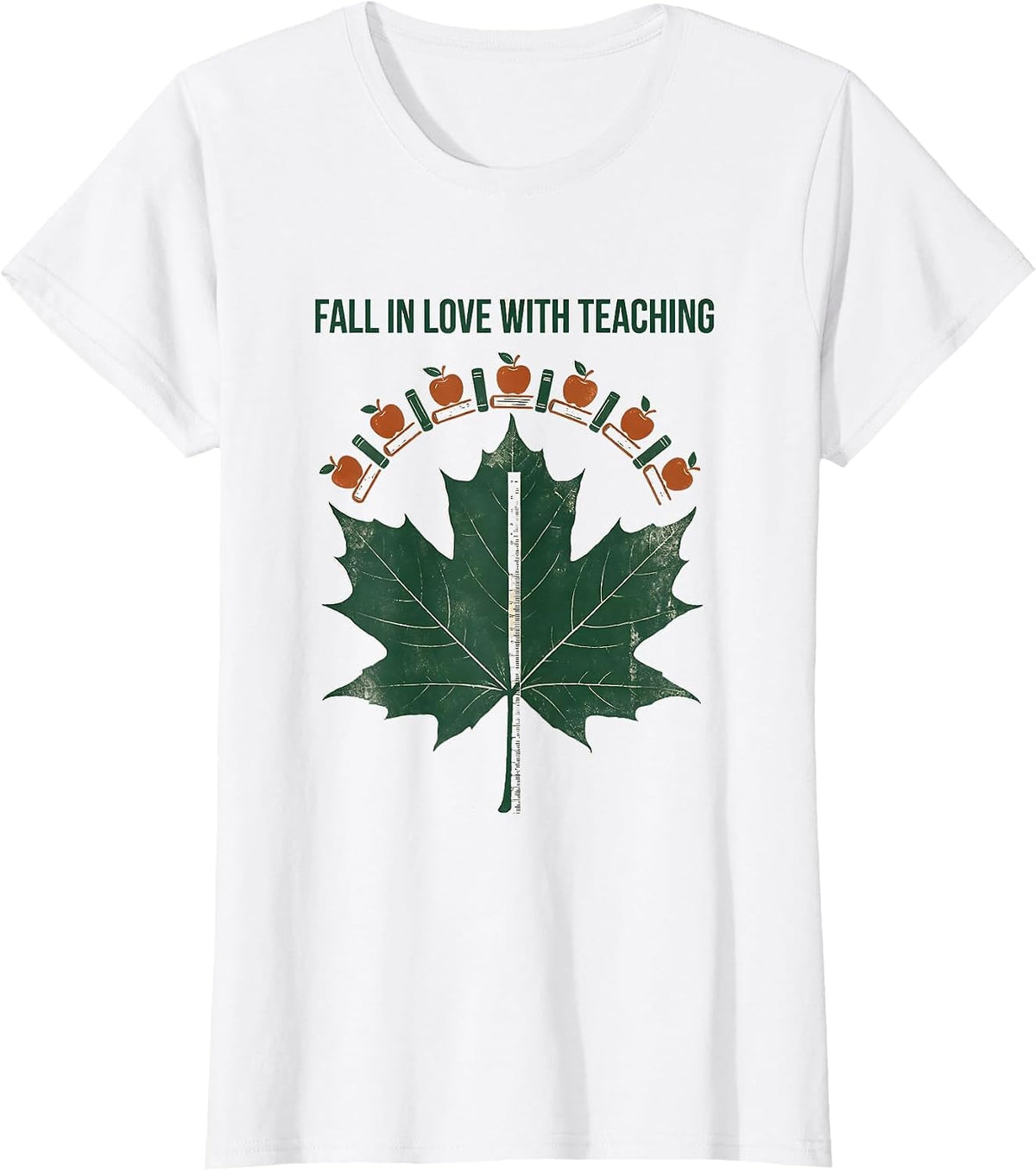 Fall In Love With Teaching Rubber Stamp Teacher Fall Pride T-Shirt - White
