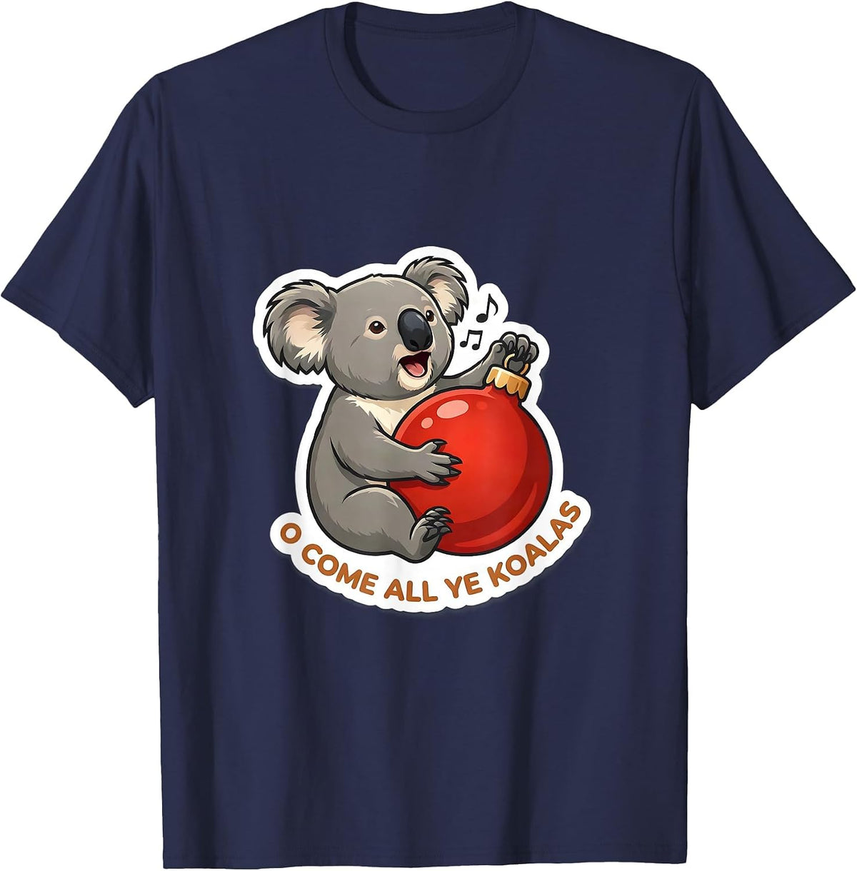 Men's O Come All Ye Koalas Cute Koala Lover Australian Animal T-Shirt - Navy Blue