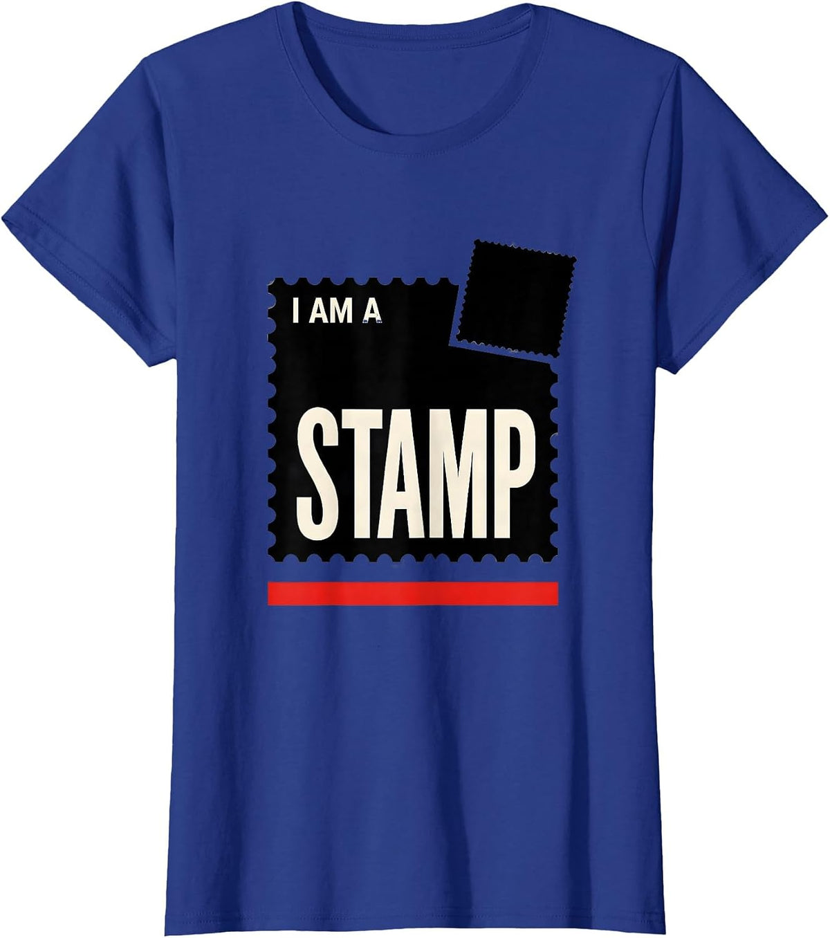 Women's I Am A Stamp Funny Halloween Group Costume Matching T-Shirt - Royal Blue