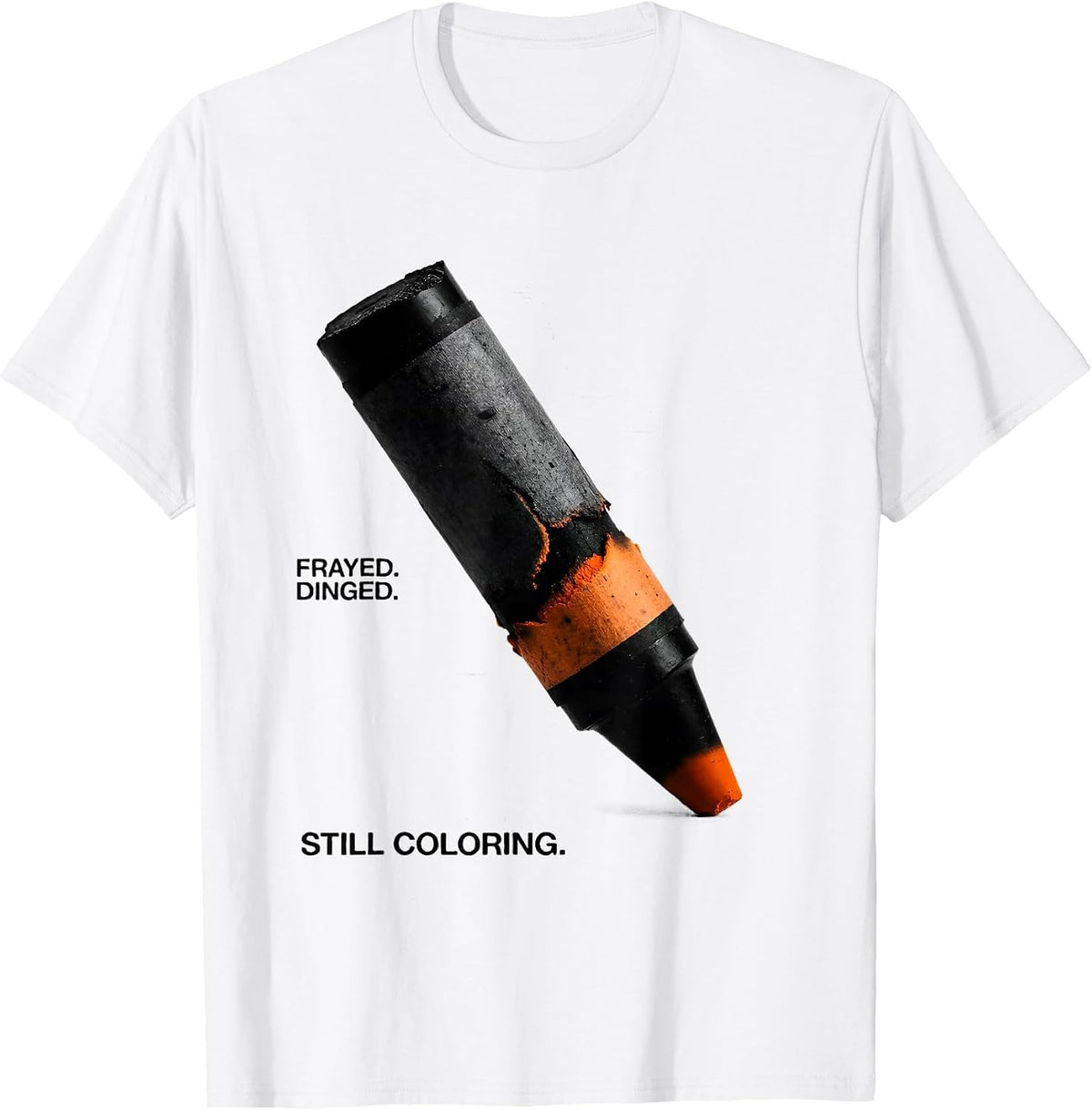 Men's Frayed. Dinged. Still Coloring Mental Health Awareness T-Shirt - White