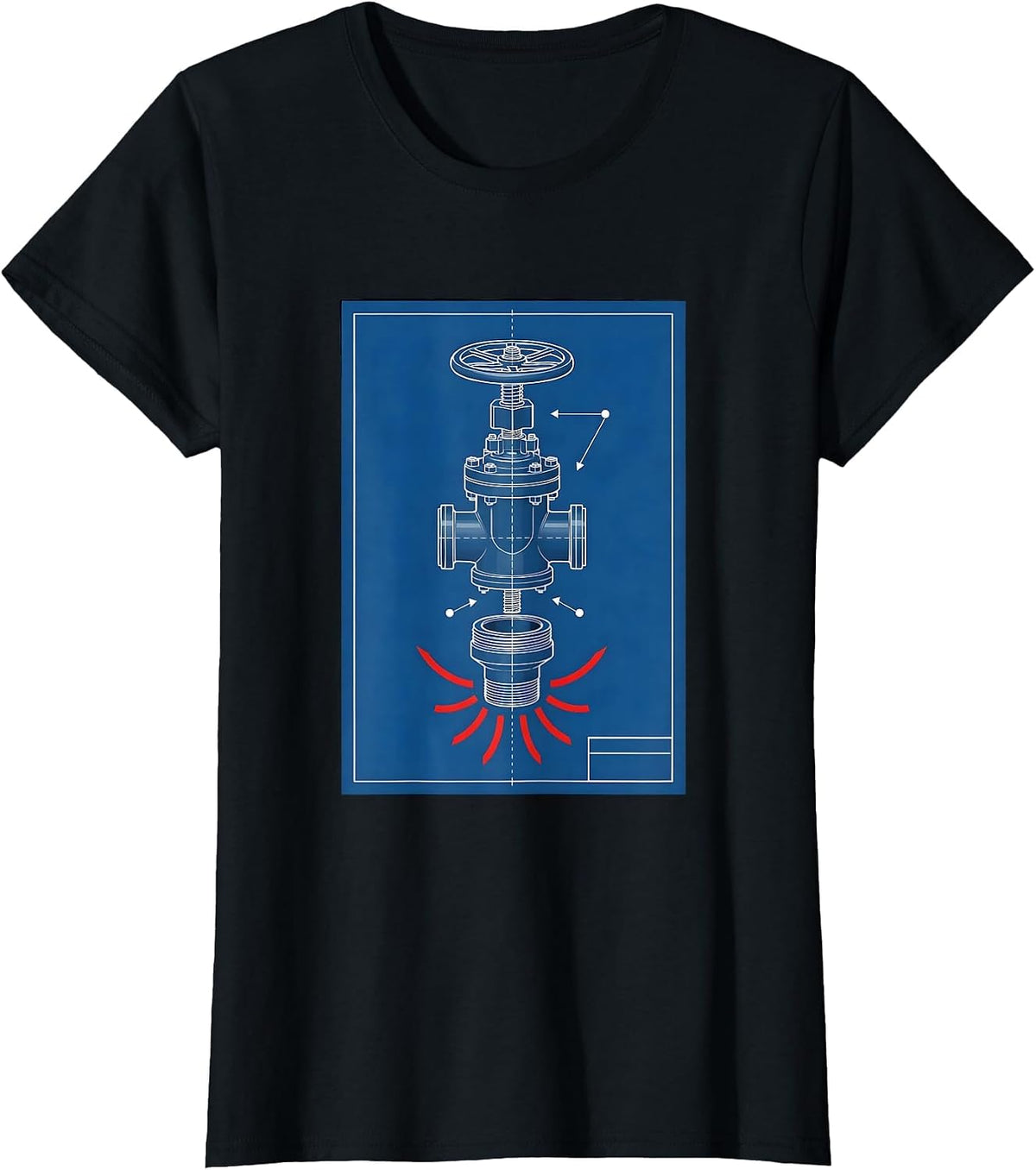 Women's Pressure Relief Valve Funny Plumber Pipefitter Occupation T-Shirt - Black