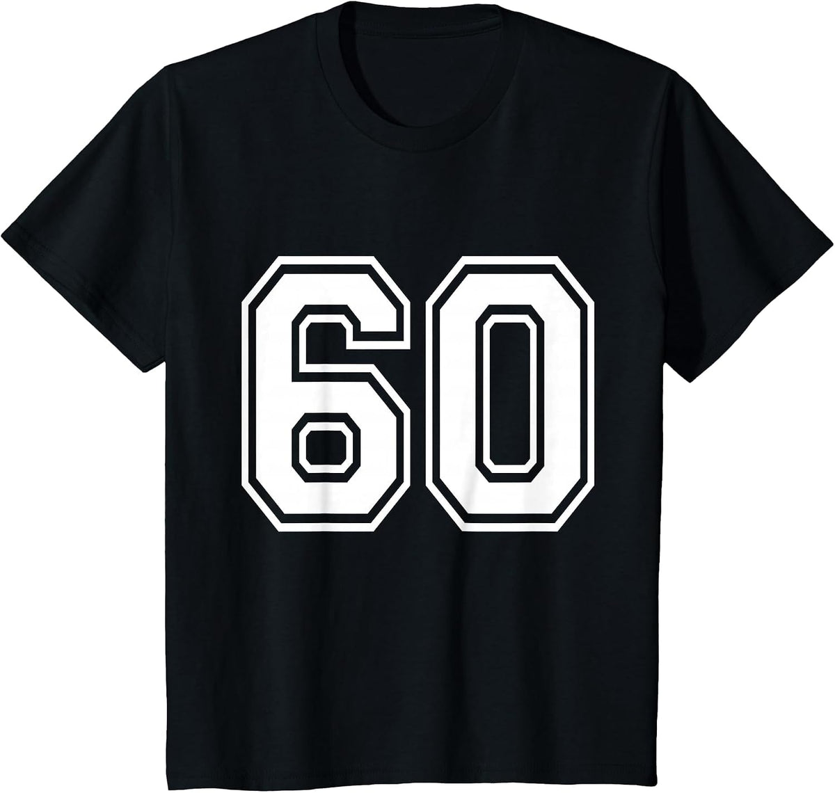 Number 60 Varsity Sports Team Jersey 60th Birthday 60 Years T-Shirt - Black