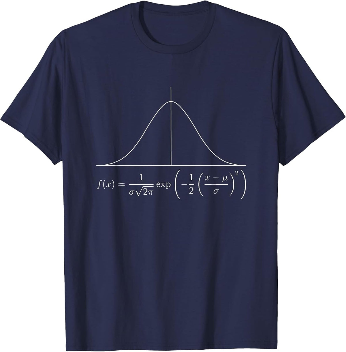 Probability Density Function Normal Distribution Equation T-Shirt - Navy Blue