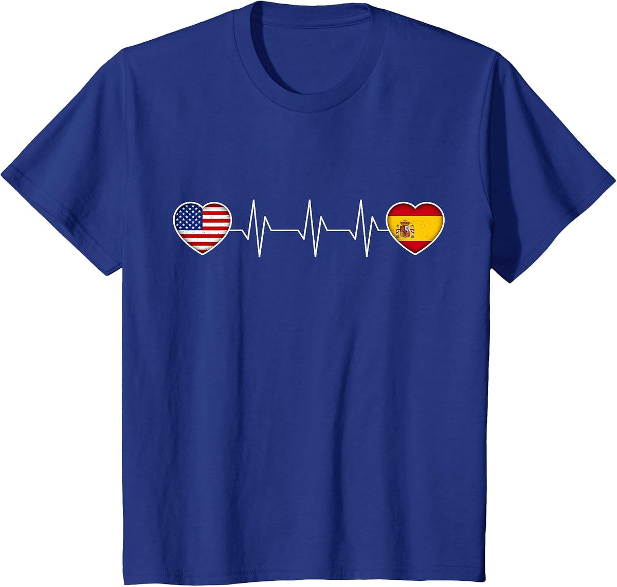 Spain & USA T-Shirt - Royal Blue