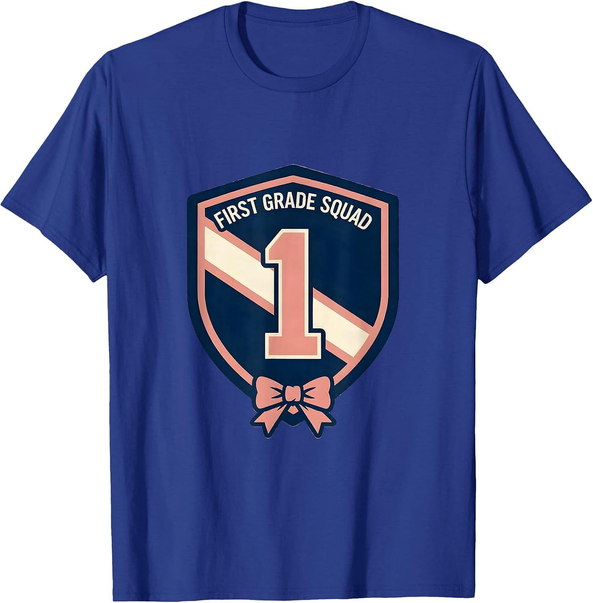 First Grade Squad Cheerful Pennant Back To School Girls T-Shirt - Royal Blue
