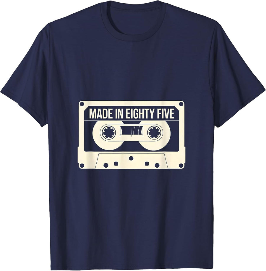Vintage 1985 Made In Eighty Five Retro Design T-Shirt - Navy Blue