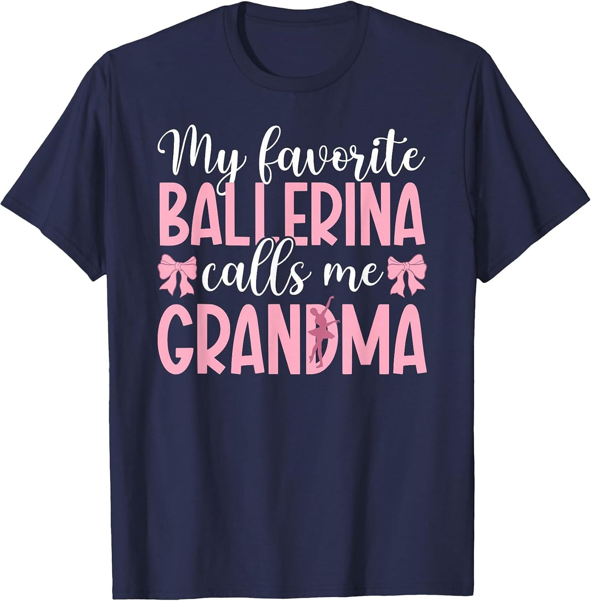Proud Ballet Grandma of A Ballet Dancer Grandmother T-Shirt - Navy Blue