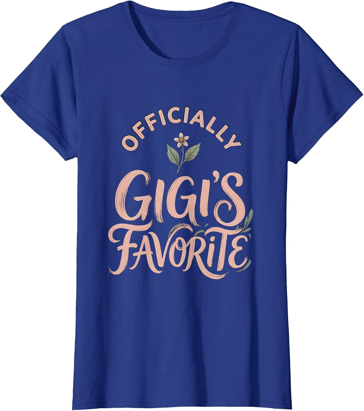 Women's Officially Gigi's Favorite Boho Typography Grandma Gift T-Shirt - Royal Blue