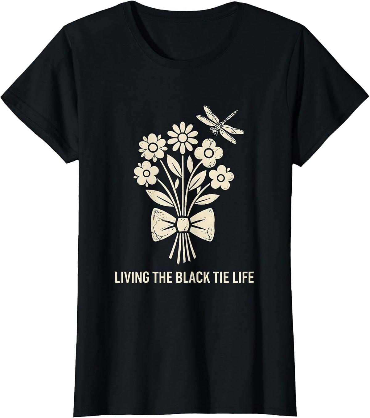 Living the Black Tie Life Tuxedo Design T-Shirt - Black