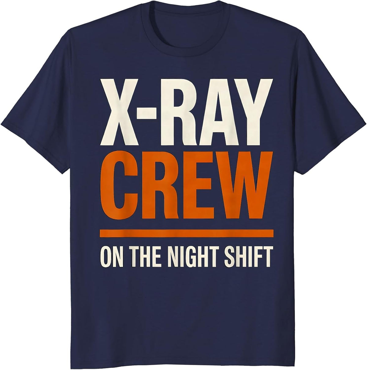 X-Ray Crew On The Night Shift Funny Halloween Radiology Tech T-Shirt - Navy Blue