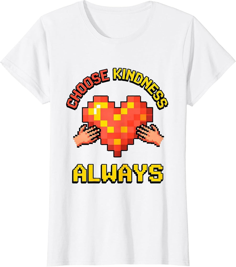 Women's Choose Kindness Always Inspirational Design T-Shirt - White