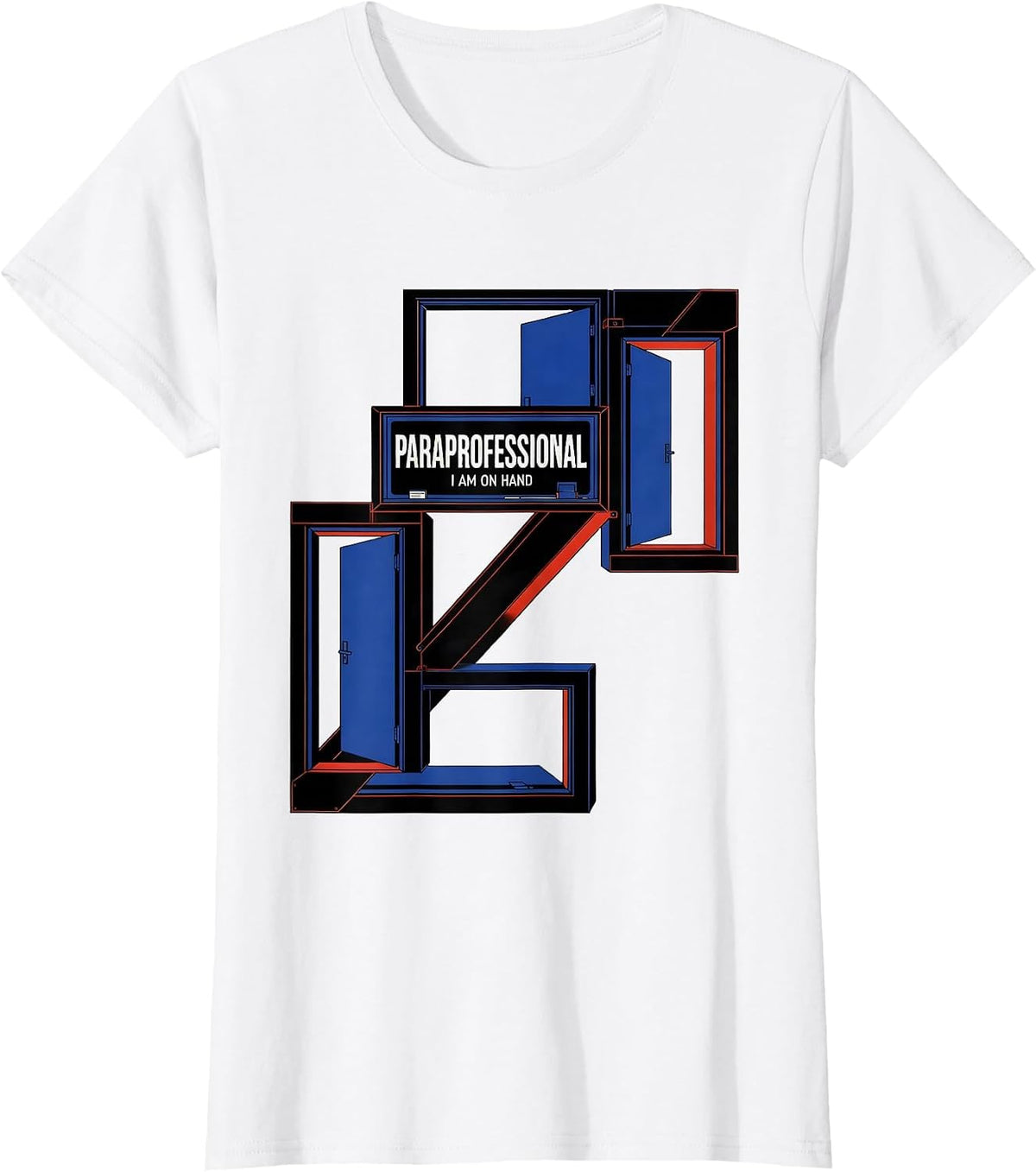Paraprofessional I Am On Hand Geometric School Staff T-Shirt - White