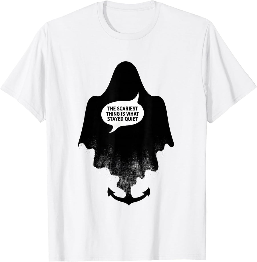 Men's The Scariest Thing Is What Stayed Quiet Mental Health T-Shirt - White