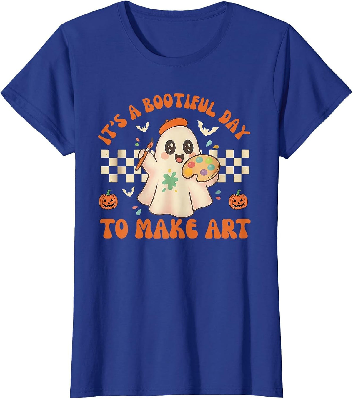 It's A Bootiful Day to Make Art Halloween Art Teacher T-Shirt - Royal Blue
