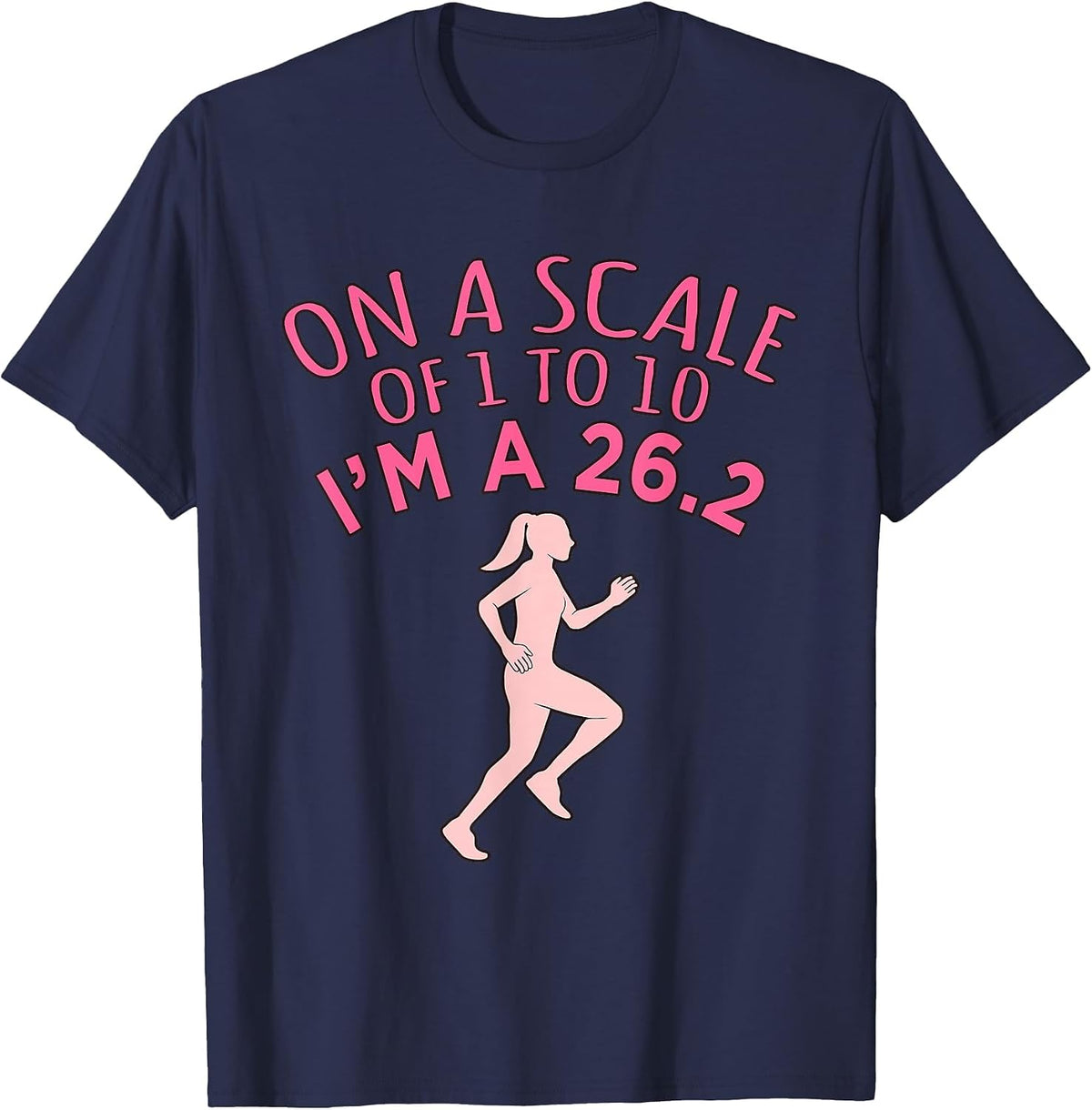 On A Scale 1 to 10 Half Marathon Runner Running Graphic T-Shirt - Navy Blue