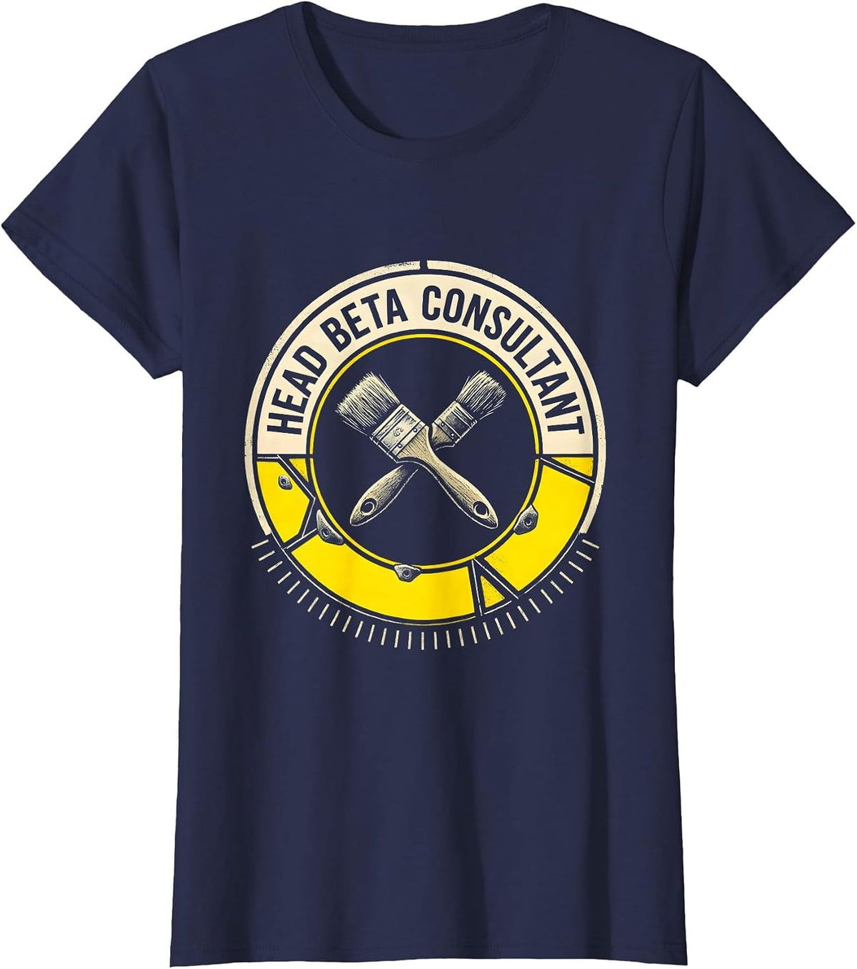 Women's Head Beta Consultant Stencil Graphic Funny Rock Climber Gift T-Shirt - Navy Blue