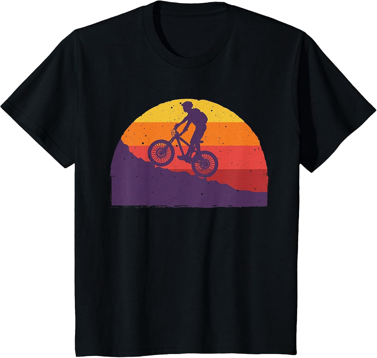 Cool Mountain Biking for Men Women Vintage Cycling MTB Biker T-Shirt - Black