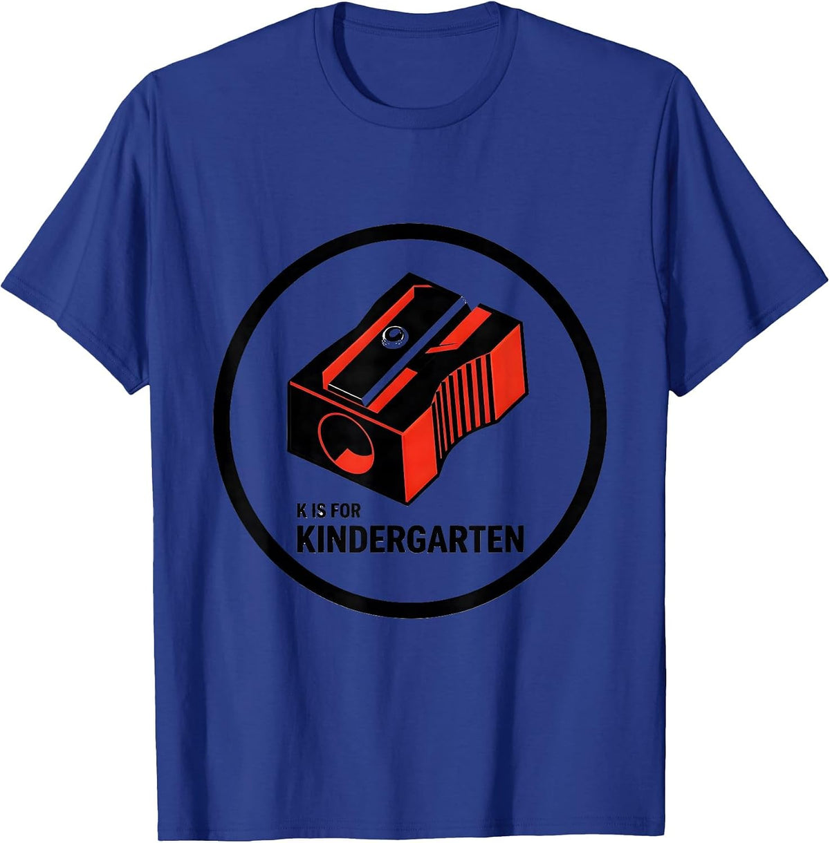 Men's K Is For Kindergarten Swiss International Teacher Back T-Shirt - Royal Blue