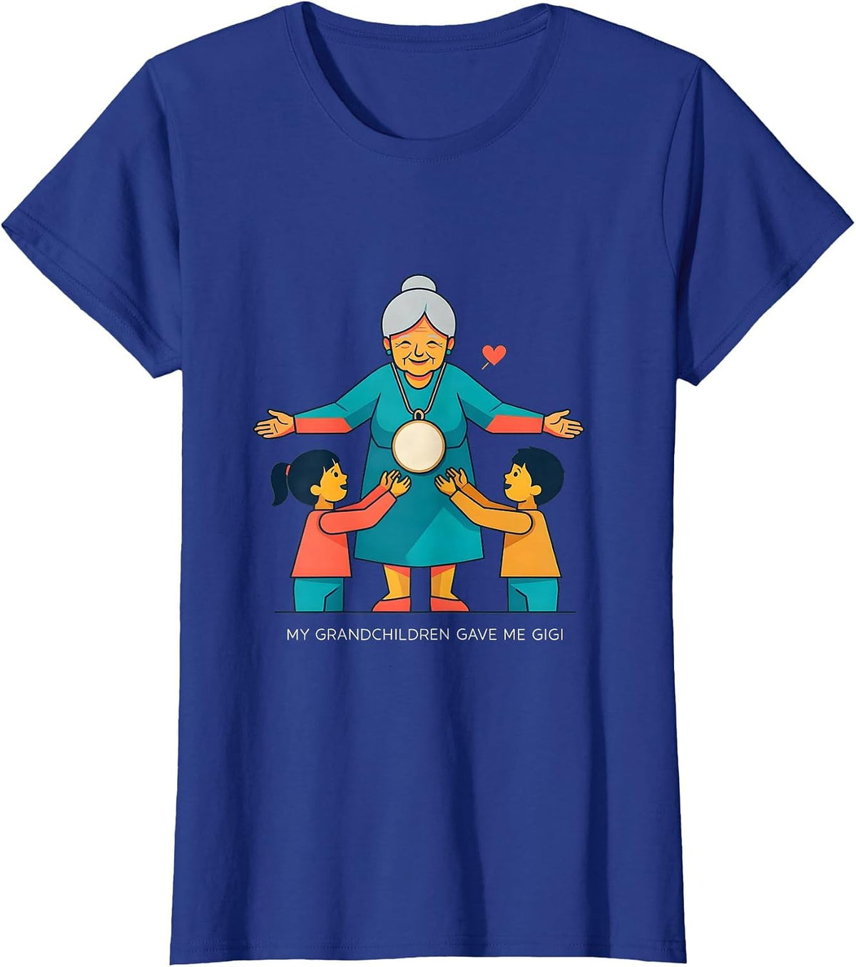 Women's My Grandchildren Gave Me Gigi Sentimental Grandma Gift T-Shirt - Royal Blue