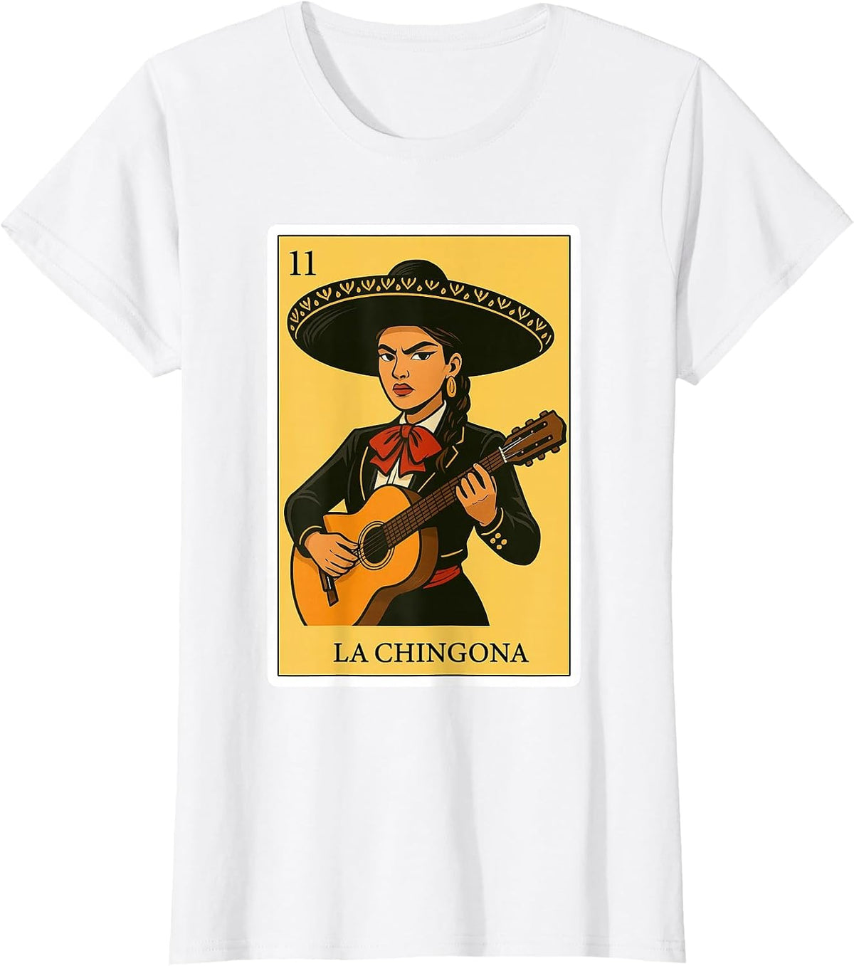 La Chingona Mariachi Funny Spanish-Mexican Bingo Women T-Shirt - White