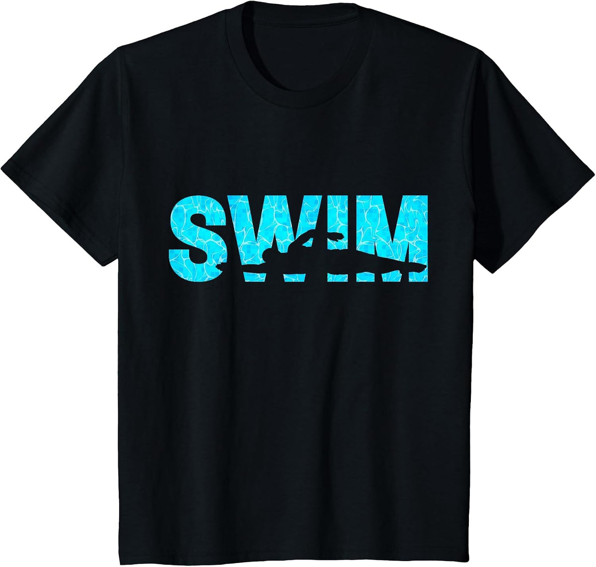 Swimming Swim Swimmer's Silhouette Coach Athlete Sports T-Shirt - Black