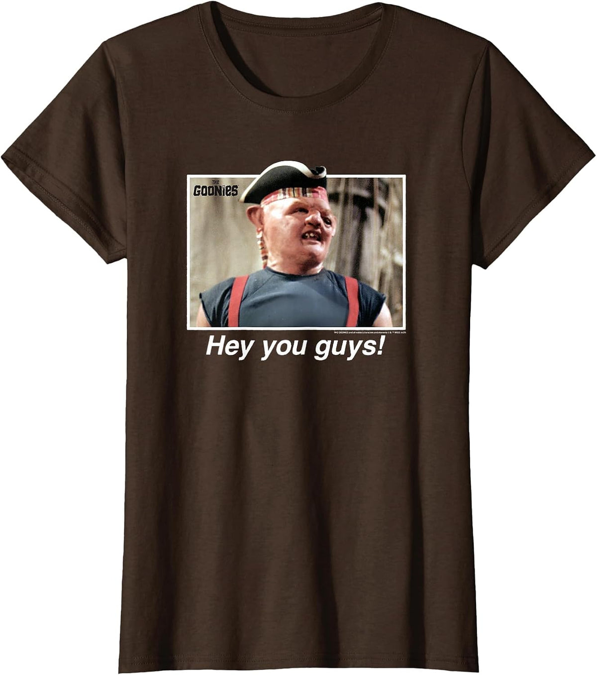 The Goonies Sloth Hey You Guys Quote T-Shirt - Brown