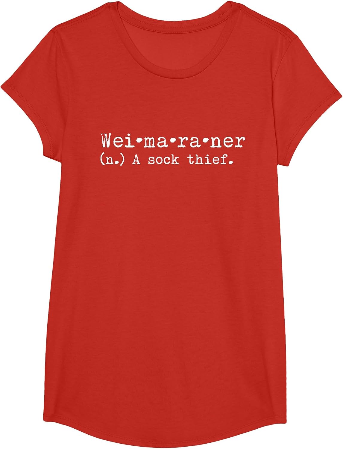 A Sock Thief Weimaraner Dog T-Shirt - Girls Red