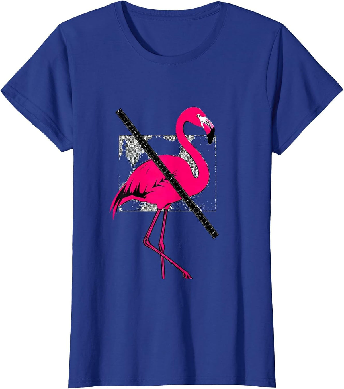 Women's Reduced Flamingo Novelty Bird Humor Gift T-Shirt - Royal Blue